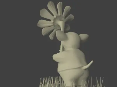 Mouse Giving a Flower Free 3D model