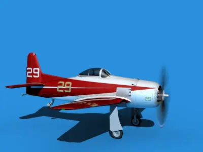 Grumman F8F-2 Bearcat V16 3D model