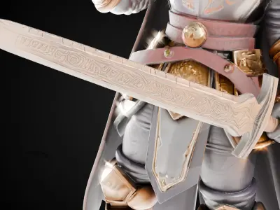 Stylized Sword - Crusader Blade Novice Fang - Game Ready Free 3D model