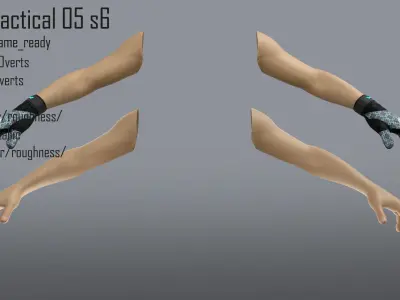 FPS hand glove tactical 05 s6 Low-poly 3D model