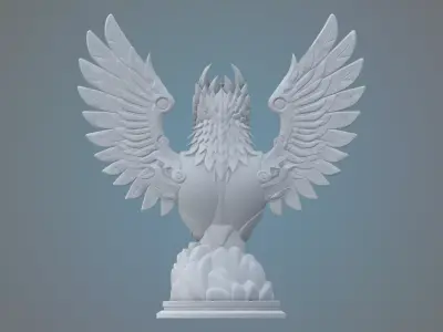 High-Detail Armored Eagle Sculpture PM-60 3D print model