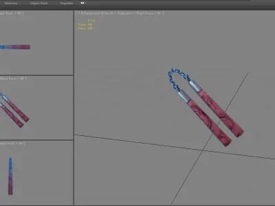 Nunchakus taiwanese jiu-jitsu Low-poly 3D model