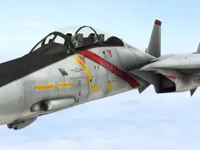 Fighter Jet Flying In Sky Plane V10 Low Poly 3D Model Low-poly 3D model