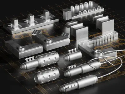 Robot vehicle kitbash Low-poly 3D model