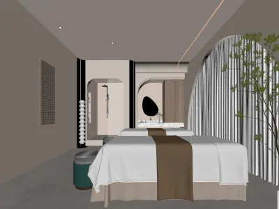 Modern Spa Treatment Room 3D Scene 3D model