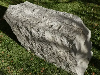  Pale Diamond Rippled Large Rock Boulder Model 