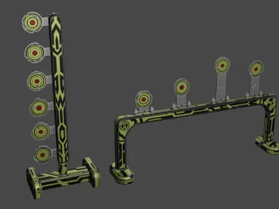 Target Shooting Set Low-poly 3D model