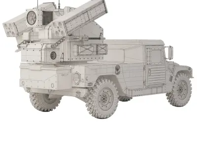 Humvee Military M1097 Avenger 3D model