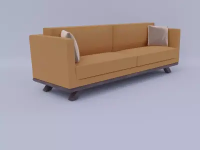 Elegant Curved Green Armchair for Interior Design Free low-poly 3D model