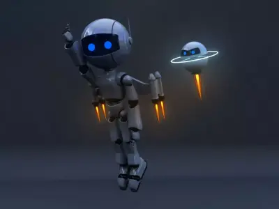 Full Rigged Jetpack Robot 3D model