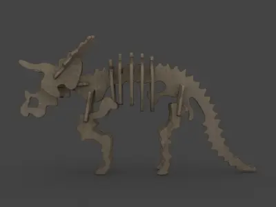 DINO-001 wooden dinosaur 3D model