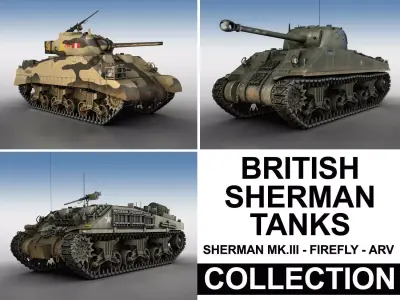 British Shermans - Collection 3D model