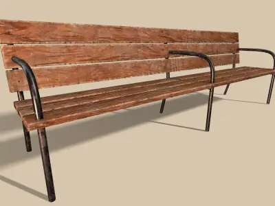 outdoor bench Free low-poly 3D model purchase