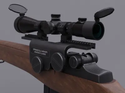 M1A Springfield Rifle Free 3D model