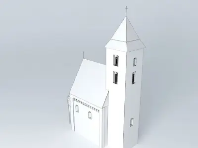 Roman age St Michael temple in Csempeszkopacs Hungary 3D model