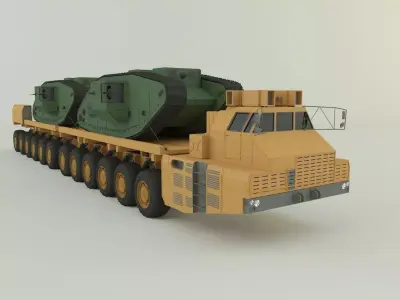 Maz-7907- Mark V tank military vehicle 3D model