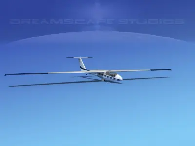 SZD-36 Cobra Glider V08 Low-poly 3D model