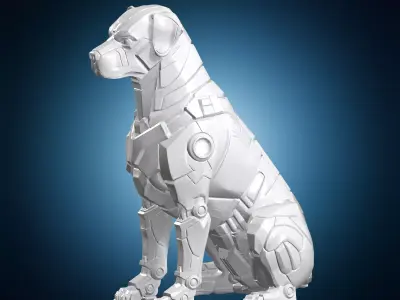 Robotic Hound Dog Statue 3D Print Model 3D print model