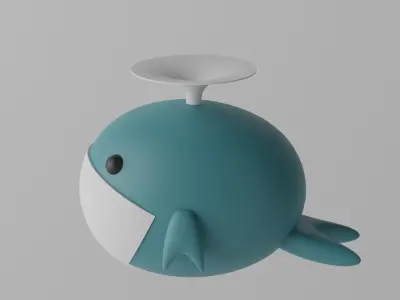 Cartoon Cute Whale 3D model