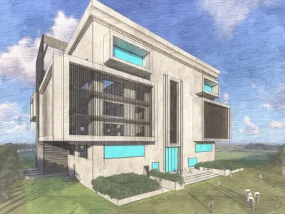 Commercial building design and rendering in lumion sketchmode 3D model