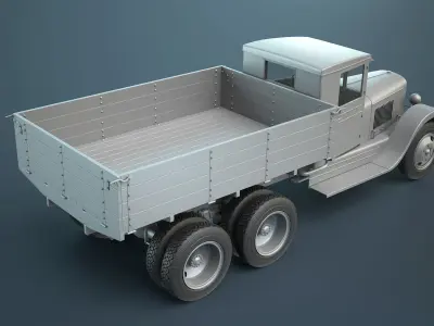 ZIS-6 Flatbed Truck High-Poly 3D model