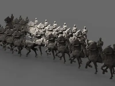 Knight on Horseback Very low res 3D 3D model