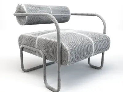 Armchair leather lounge chair Free 3D model