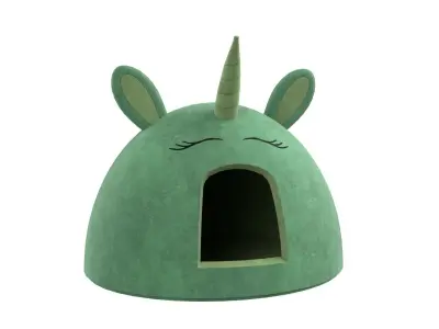 Unicorn Meow Hut Cat Hut Cat Tent Cozy Green 3D model