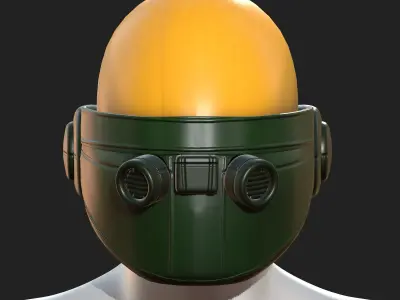 Helmet plastic mask scifi futuristic 3d model  Low-poly 3D model