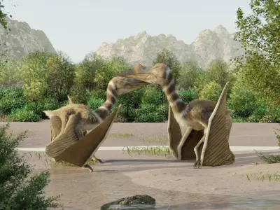 Monster Quetzalcoatlus - Prehistoric Dinosaur Low-poly 3D model