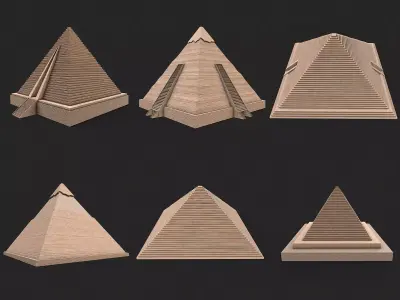 Old Egypt Desert Pyramids Collection Low-poly 3D model