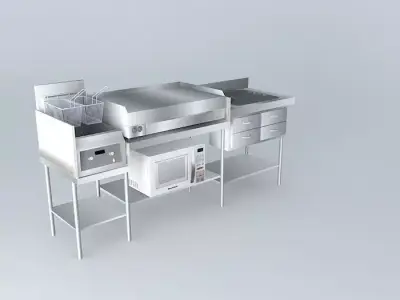Ki240 stainless steel kitchen Free 3D model