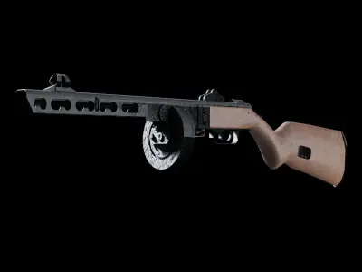 ppsh41 gun Low-poly 3D model
