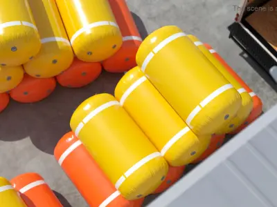 Floating Inflatable Marker Buoy for Water Sport Line Set 3D model
