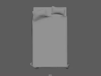 Beds quilt pillow Free 3D model
