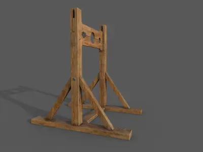 Pillory Low-poly 3D model wooden chair Low-poly 3D model