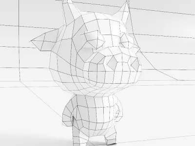 Cow cartoon style 3d model  Low-poly 3D model