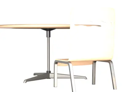 Table Chair Set Low-poly 3D model