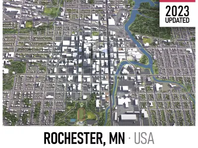 Rochester - 3D City Low-poly 3D model