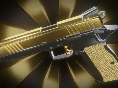 Pistol CZ 75 Golden Gangsta Low-poly 3D model