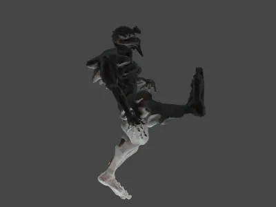 Darkoid reptile humanoid monster statue 4 poses included 3D model