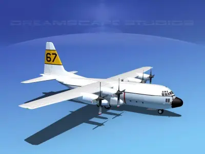 Lockheed C-130 Hercules Tanker Transport 3D model
