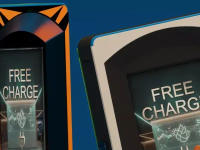 EV Charging Station Collection Set Modern Charging Pack Low-poly 3D model