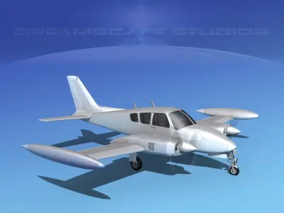 Cessna 320 Skyknight Bare Metal 3D model
