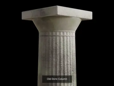 Columns set Clean and old mossy versions 3D Model Collection