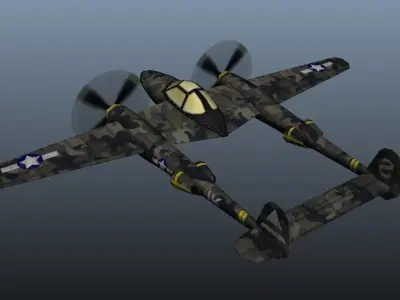Army Aircraft Low-poly 3D model