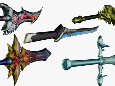 15 Stylized Sword Models Pack 1 - Low Poly Low-poly 3D model