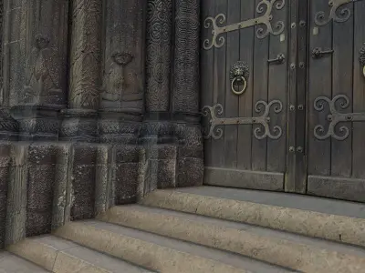 Doorway Church Door Low-poly 3D model