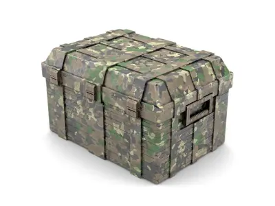 Khaki Military Case Low-poly 3D model