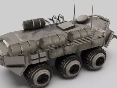 military or Mars Rover with pbr textures Low-poly 3D model